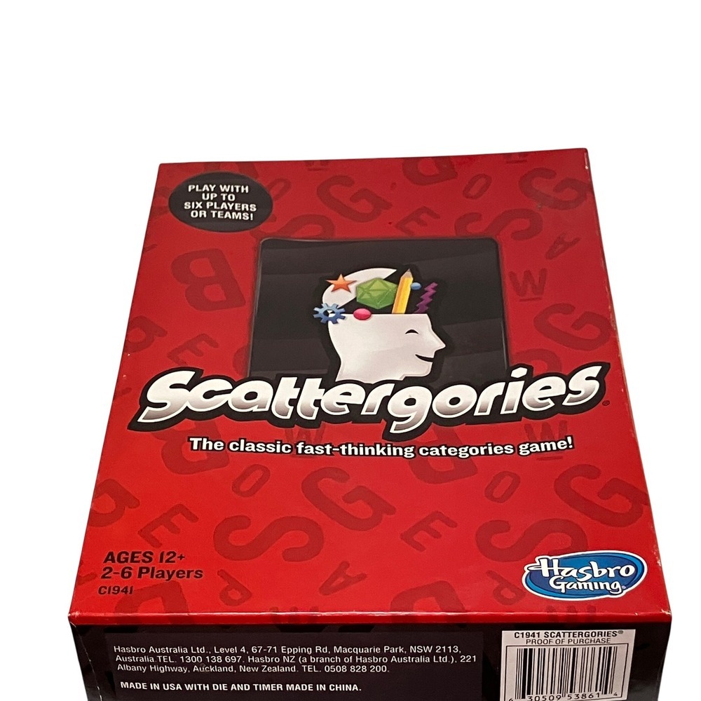 Scattergories Classic Fast Thinking Categories Game Hasbro Ages 12+ 2-6 Players